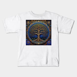 [AI Art] Magical Tree of Life, Optical Art Style Kids T-Shirt